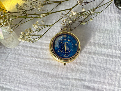 Scorpio Zodiac Solid Perfume: Clove, Orchid, Espresso, Leather